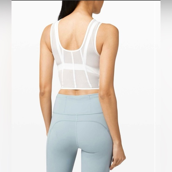Lululemon Femme Force Crop Tank | White | Size 6 - Picture 4 of 10